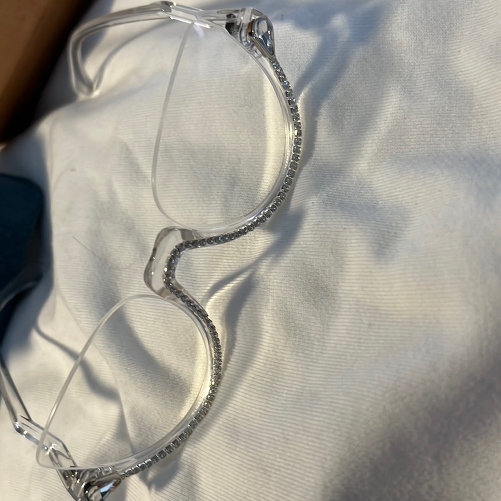Clear glasses with rhinestone detail